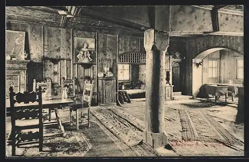 AK Sand-Taufers, Wohnzimmer (früher Gerichtssaal) im Schloss Taufers