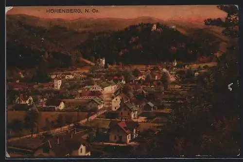 AK Hohenberg, Ortsansicht aus der Vogelschau