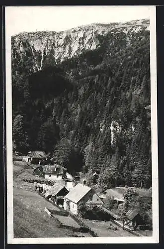 AK Krampen a. d. Mürz, Ortsansicht aus der Vogelschau