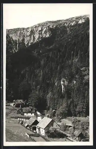 AK Krampen a. d. Mürz, Ortsansicht aus der Vogelschau