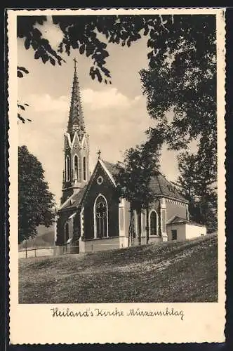 AK Mürzzuschlag, Heilandskirche mit Anlagen