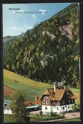 AK Mürzsteg, Rudolf Engelbrechts Hotel Post