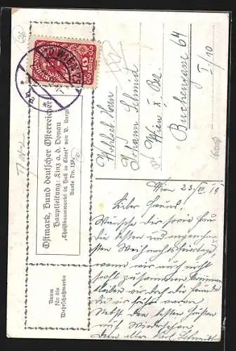 Künstler-AK sign. R. Kargl: Christbaummarkt in Hall in Tirol, Winteransicht