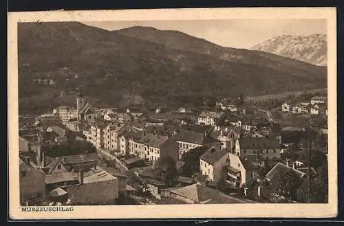 AK Mürzzuschlag, Ortsansicht aus der Vogelschau