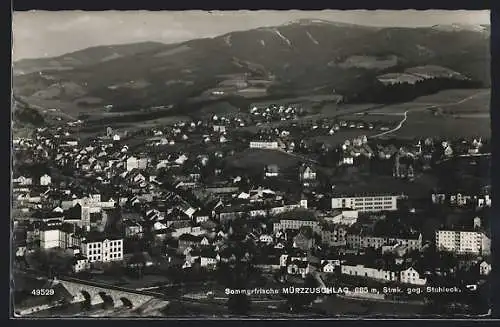 AK Mürzzuschlag /Stmk., Ortsansicht gegen Stuhleck