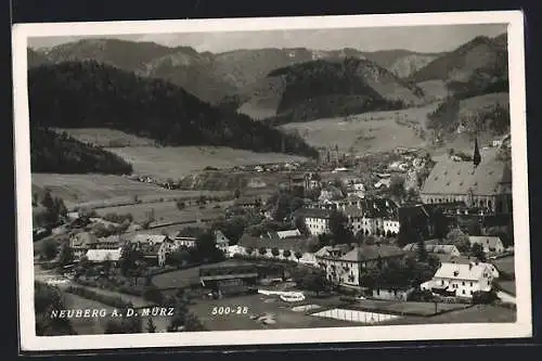 AK Neuberg a. d. Mürz, Ortsansicht aus der Vogelschau