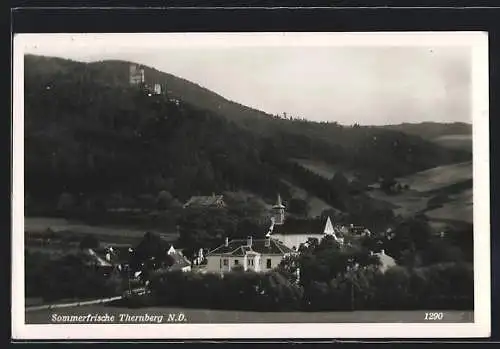 AK Thernberg /N.Ö, Ortsansicht mit Burg