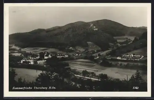 AK Thernberg /N.Oe., Ortsansicht mit Friedhof