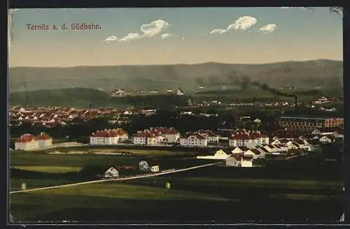 AK Ternitz a. d. Südbahn, Teilansicht mit Fabrik