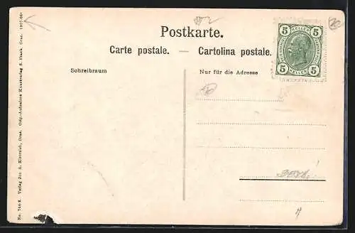 AK Mürzzuschlag, Teilansicht mit Kirche und Schneealpe