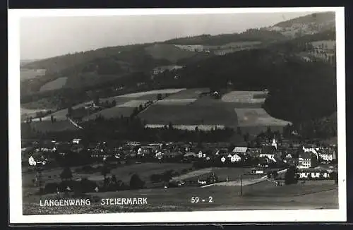 AK Langenwang /Steiermark, Ortsansicht aus der Vogelschau