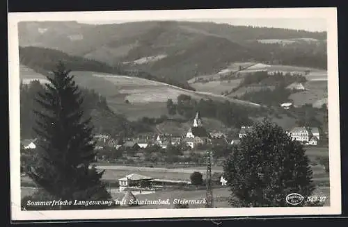 AK Langenwang, Ortsansicht mit der Kirche