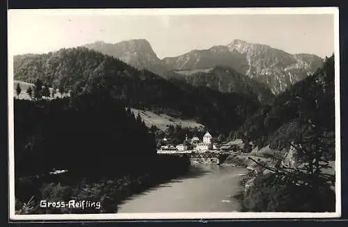 AK Gross-Reifling /Stmk., Ortsansicht mit Wasserpartie