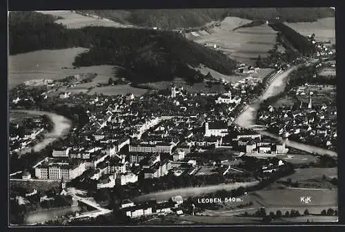 AK Leoben, Teilansicht mit Kirche