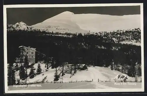 AK Tamsweg, Prebersee, Alpenhotel im Schnee