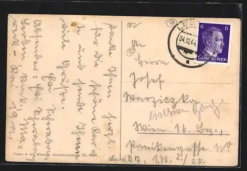 AK Leoben, Blick auf die Waasen-Vorstadt