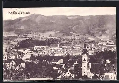 AK Leoben, Ortsansicht vom Süden aus