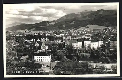 AK Leoben /Obersteiermark, Gesamtansicht aus der Vogelschau