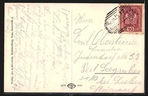 AK Leoben, Teilansicht, Flusspartie und Bergpanorama