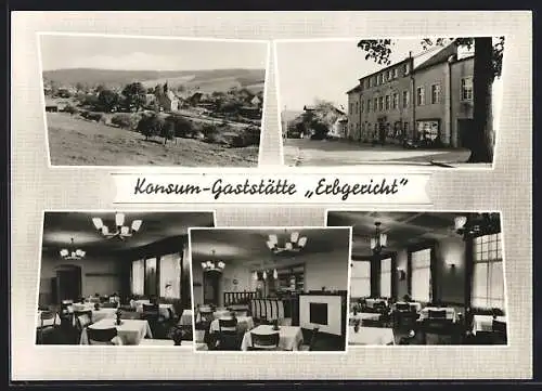 AK Markersbach /Pirna, Konsum-Gaststätte Erbgericht mit Innenansichten