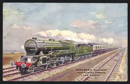 Künstler-AK Southern Railway, Continental Express, Lord Nelson