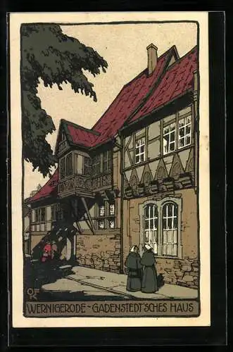 Steindruck-AK Wernigerode, Gadenstedt'sches Haus