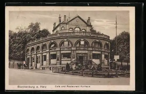 AK Blankenburg a. Harz, Café und Restaurant Kurhaus