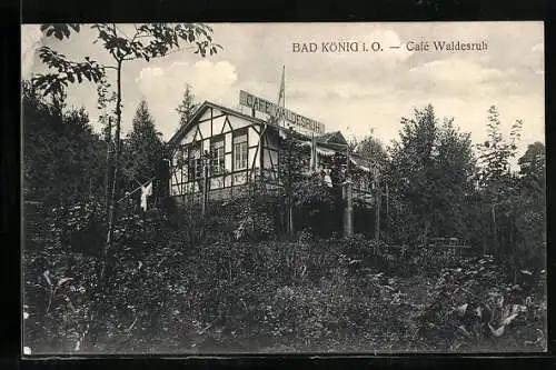 AK Bad König, Blick auf das Cafe Waldesruh