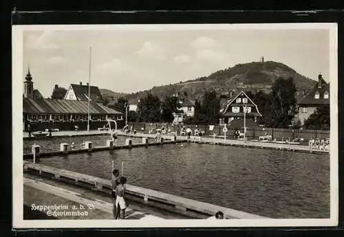 AK Heppenheim / Bergstrasse, Szene im Schwimmbad