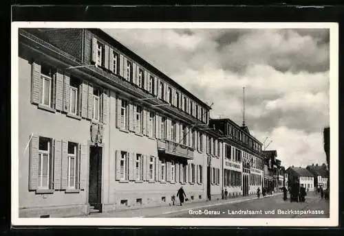 AK Gross-Gerau, Landratsamt & Bezirkssparkasse, Strassenpartie