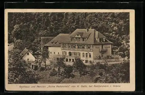 AK Reichelsheim i. Odenw., Gasthaus und Pension Ruine Rodenstein von W. Seitz