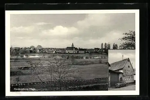 AK Niedernberg / Main, Gasthaus zur Krone, Teilansicht