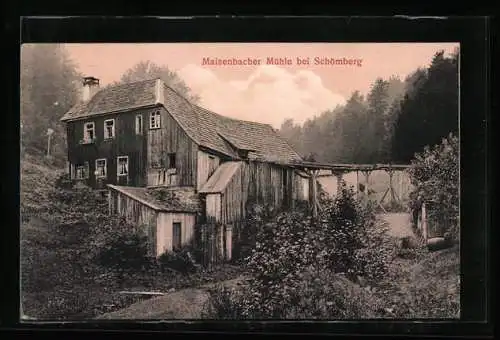 AK Schömberg / Schwarzwald, An der Maisenbacher Mühle