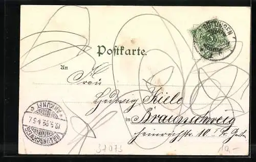 Lithographie Göttingen, Burghof, Plesse, Mariaspring, Bismarckthurm