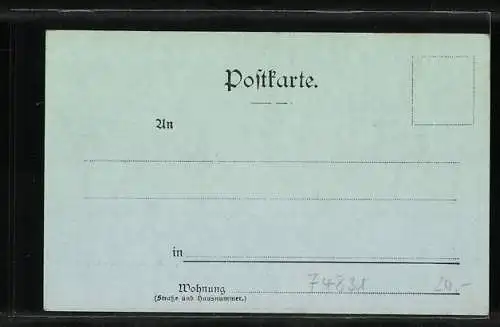 Mondschein-AK Gundelsheim, Ortsansicht mit Kur- und Wasserheilanstalt Hornegg