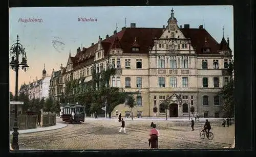 AK Magdeburg, Wilhelma, Strassenbahn