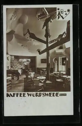 AK Worpswede, Cafe Worpswede, Innenansicht
