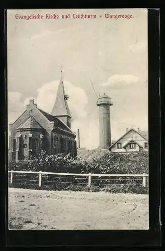 AK Wangerooge, Evangelische Kirche und Leuchtturm