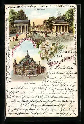 Lithographie Düsseldorf, Ratinger Tor & Apollo-Theater