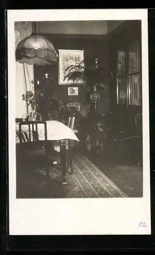 Foto-AK Breithardt, Speisezimmer im Pfarrhaus 1928