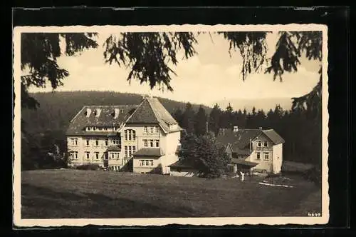 AK Festenburg, Rückansicht vom Eisenbahnheim