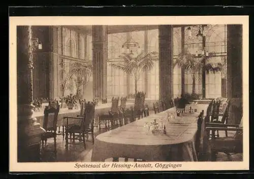 AK Göggingen / Augsburg, Speisesaal der Hessing-Anstalt, Innenansicht