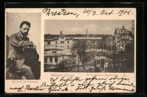 AK Dresden-Weisser Hirsch, Dr. Lahmanns Sanatorium, Portrait