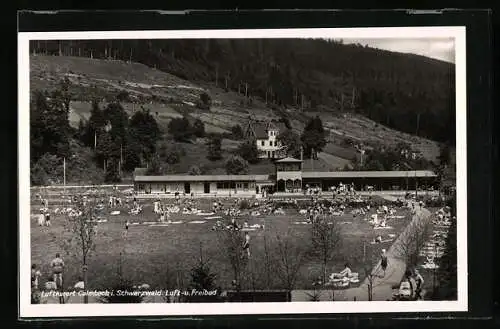 AK Calmbach /Schwarzwald, Luft- und Freibad mit Badegästen