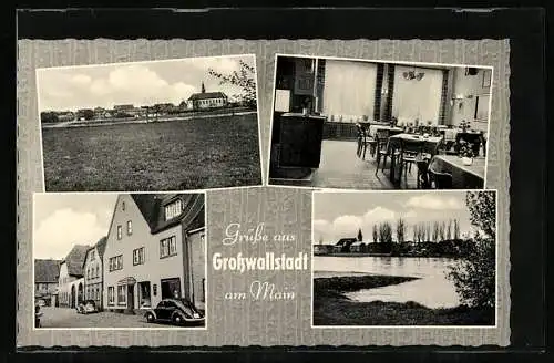 AK Grosswallstadt am Main, Partie am gasthaus Zur Krone