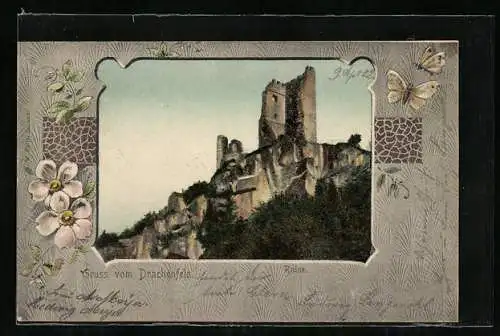 AK Drachenfels, Blick auf Ruine