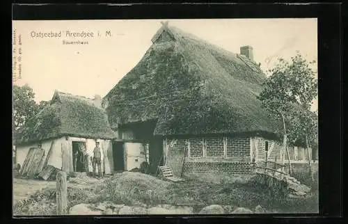 AK Arendsee i. M., Bauernhaus mit Reetdach