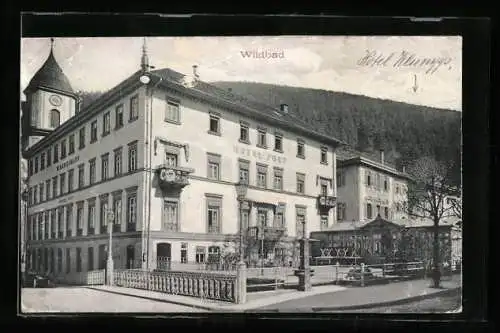 AK Wildbad / Enz, Hotel Post, von der Strasse gesehen