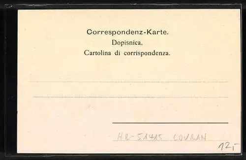 AK Lovrana, Strasse mit Villen