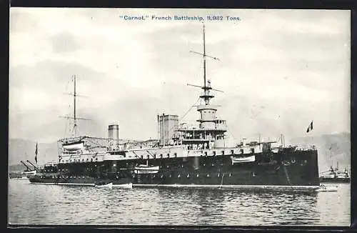 AK Französisches Kriegsschiff Carnot auf Reede